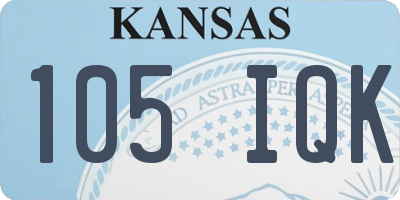 KS license plate 105IQK