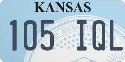 KS license plate 105IQL