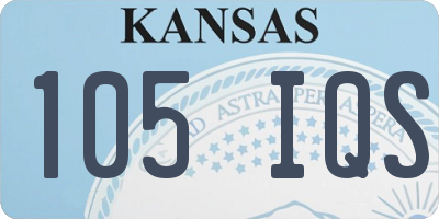 KS license plate 105IQS
