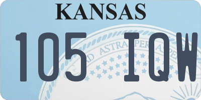 KS license plate 105IQW