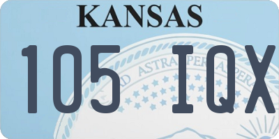 KS license plate 105IQX