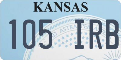 KS license plate 105IRB