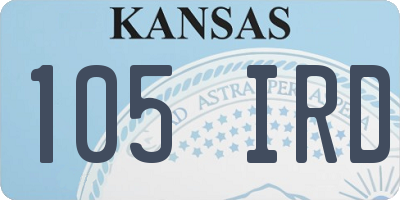 KS license plate 105IRD