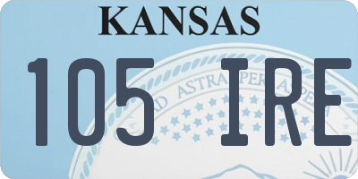 KS license plate 105IRE