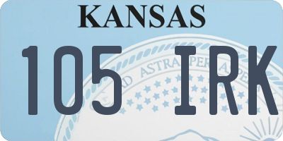 KS license plate 105IRK