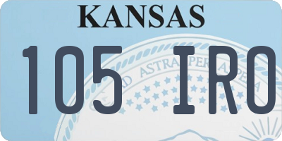 KS license plate 105IRO