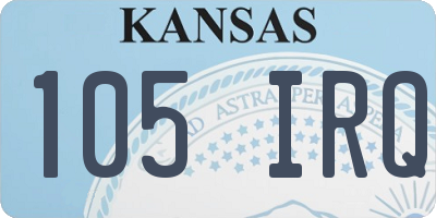 KS license plate 105IRQ