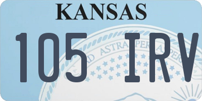 KS license plate 105IRV