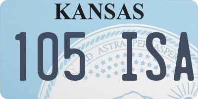 KS license plate 105ISA
