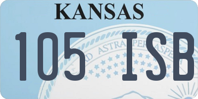 KS license plate 105ISB