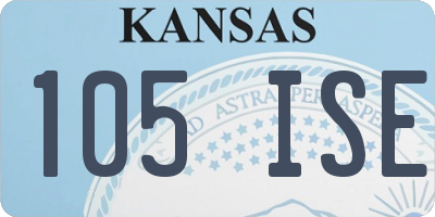 KS license plate 105ISE