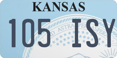 KS license plate 105ISY