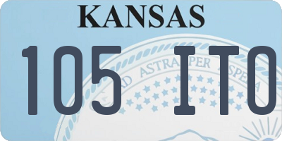 KS license plate 105ITO