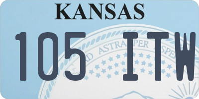 KS license plate 105ITW
