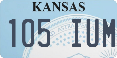 KS license plate 105IUM
