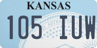 KS license plate 105IUW