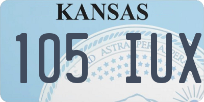 KS license plate 105IUX