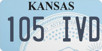 KS license plate 105IVD