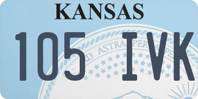 KS license plate 105IVK