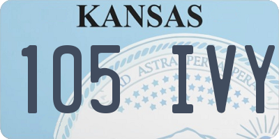 KS license plate 105IVY