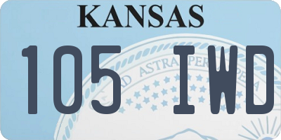 KS license plate 105IWD