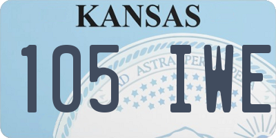 KS license plate 105IWE