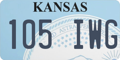 KS license plate 105IWG