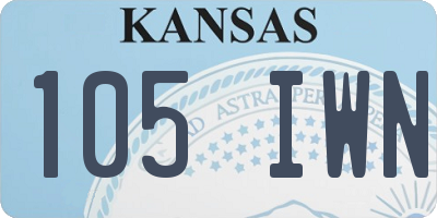 KS license plate 105IWN