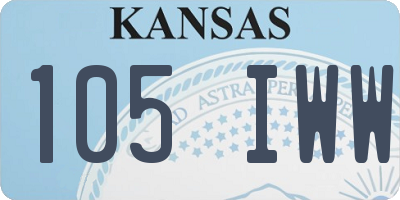 KS license plate 105IWW
