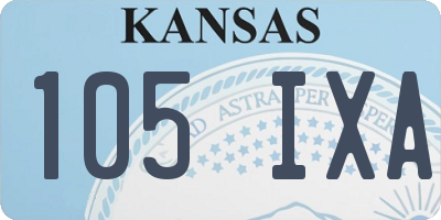 KS license plate 105IXA