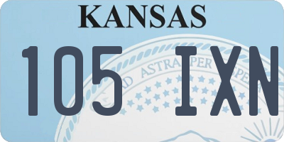 KS license plate 105IXN