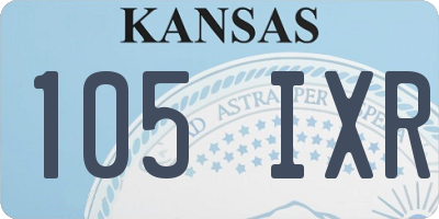 KS license plate 105IXR