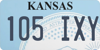 KS license plate 105IXY