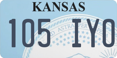 KS license plate 105IYO