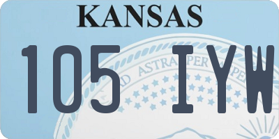 KS license plate 105IYW