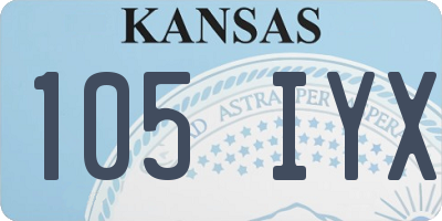 KS license plate 105IYX