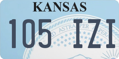 KS license plate 105IZI