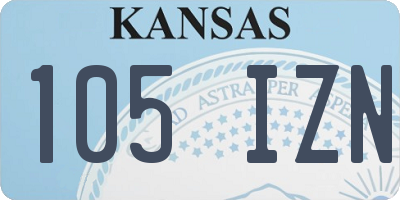 KS license plate 105IZN