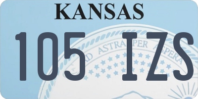 KS license plate 105IZS