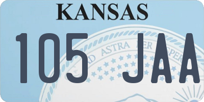 KS license plate 105JAA
