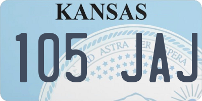 KS license plate 105JAJ