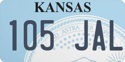 KS license plate 105JAL