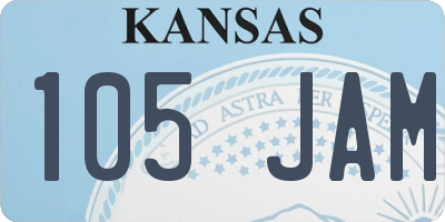 KS license plate 105JAM