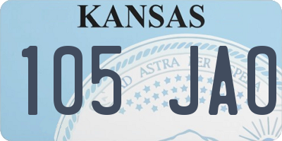 KS license plate 105JAO