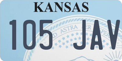 KS license plate 105JAV