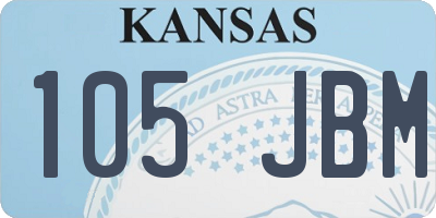 KS license plate 105JBM