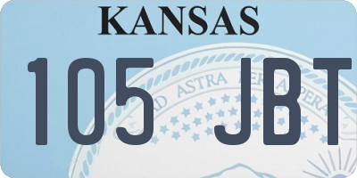 KS license plate 105JBT