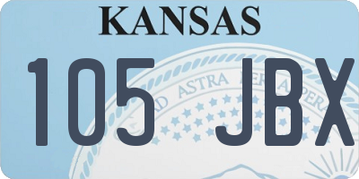 KS license plate 105JBX