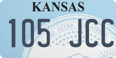 KS license plate 105JCC
