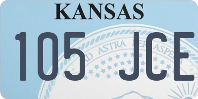 KS license plate 105JCE